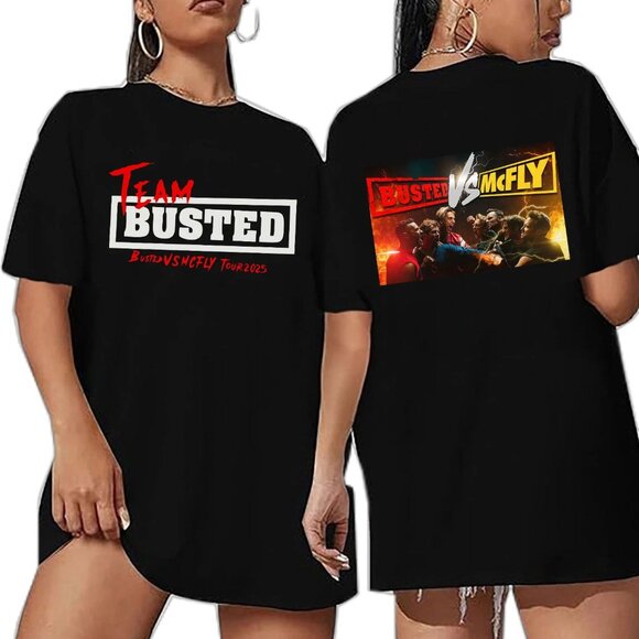 Team Busted 2025 Tour Tshirt, Busted Vs McFly Concert Music Tee 99 - Picture 1 of 5